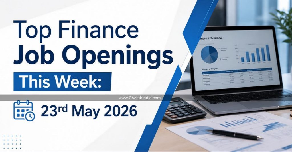 Top Finance Job Openings This Week: 23rd May 2026