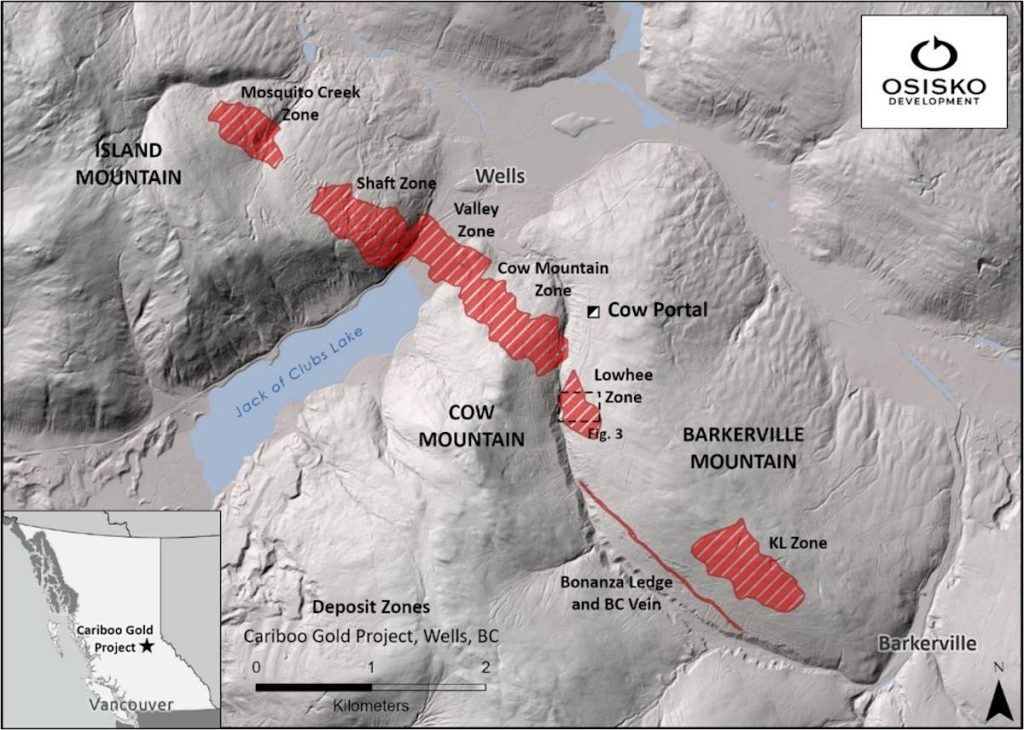 Osisko Development Completes 13,000-Meter Infill Drilling Program at Cariboo Gold Project and Provides Update on Ongoing Lowhee Underground Drilling; Intercepts Include 44.68 g/t Gold Over 1.5 Meters From 27.9 Meters Downhole, Including 133.62 g/t Gold Over 0.5 Meters From 28.4 Meters Downhole