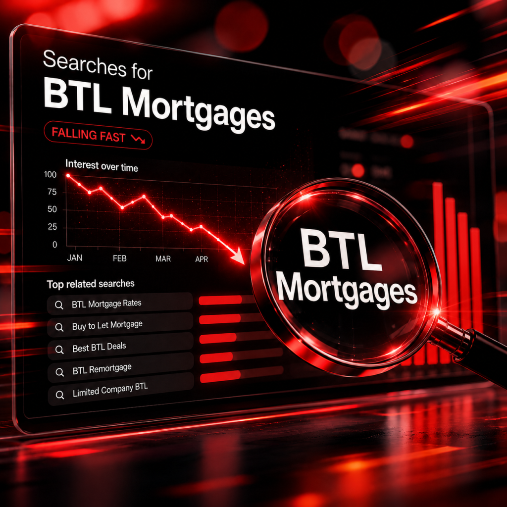 Buy to let mortgage searches fall again