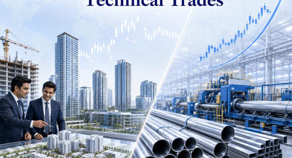 technical analysis: Two Trades for Today: A top realty firm for a 6.7% upmove, a mid-cap iron and steel pipe maker’s stock for a gain of 6%